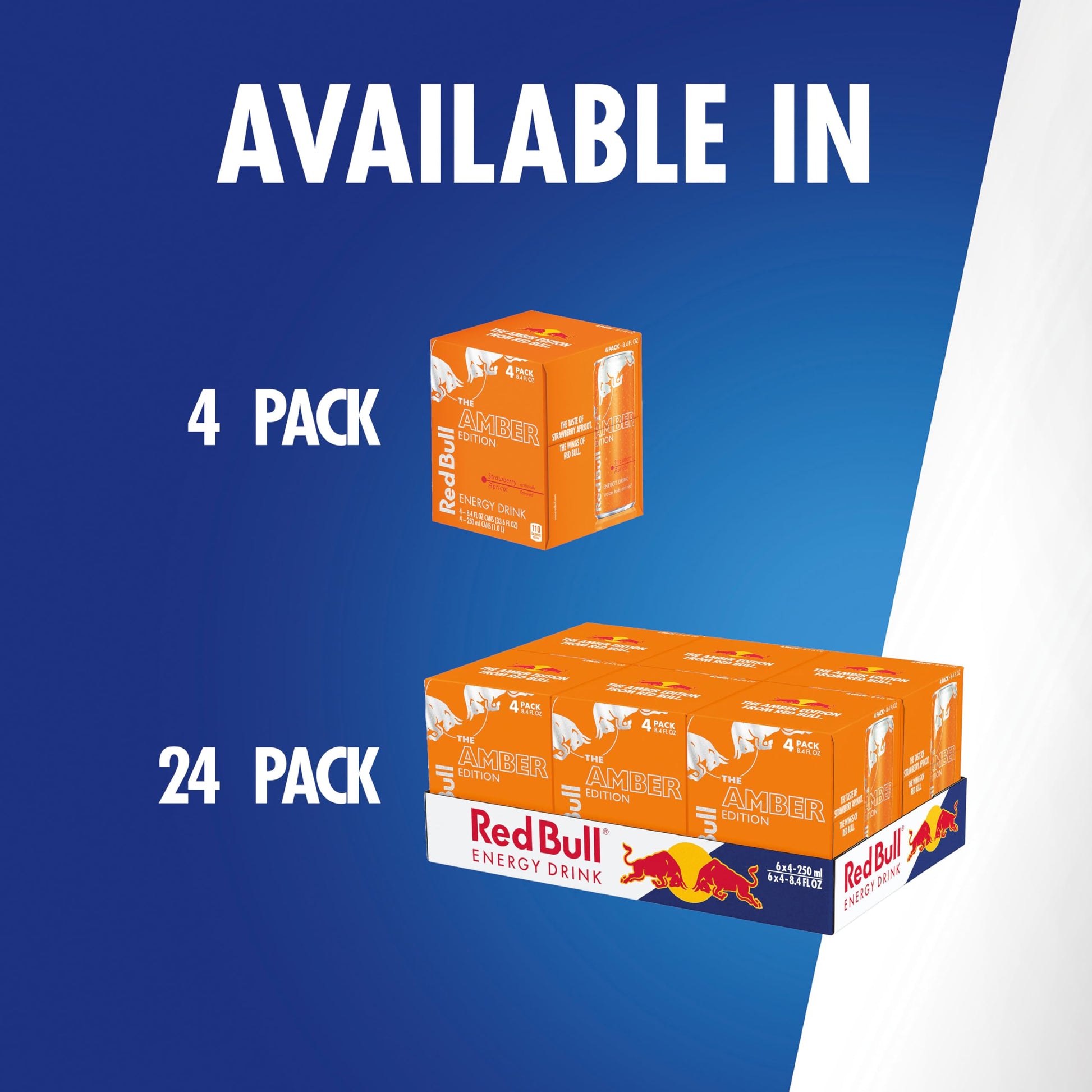 Red Bull Amber Edition Strawberry Apricot Energy Drink, 8.4 Fl Oz, 24 Cans