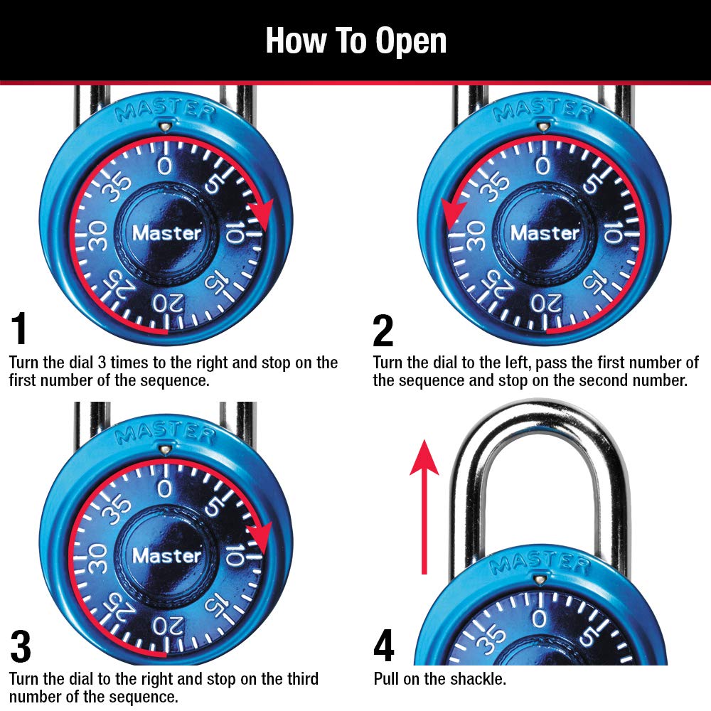 Master Lock Padlock, Mini Dial Combination Lock for Gym or School Lock ...