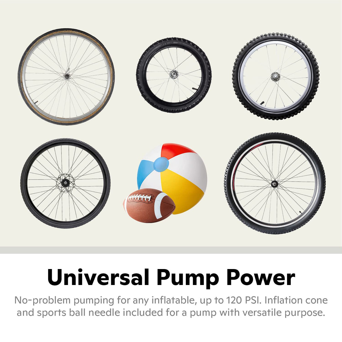 Schwinn Air Center Plus Floor Bike Pump, Pressure Gauge, Pumps 120 Max PSI, Dual Head Fits Schrader and Presta Valve Types, Wide Metal Base, Navy Blue