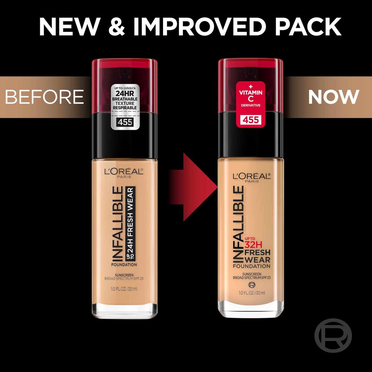 L'Oreal Paris Makeup Infallible Up to 32 Hour Fresh Wear Lightweight Foundation, 515 Copper, 1 Fl Oz, Packaging May Vary