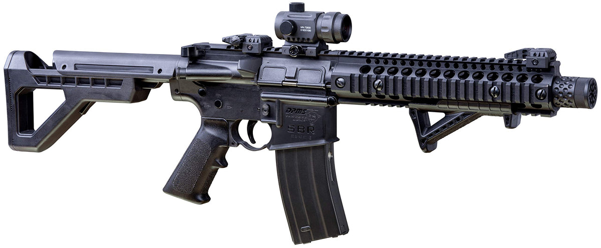 Crosman Full Auto SBR CO2-Powered BB Air Rifle with Dual Action Capability And Red Dot Sight, Black/Scope, DSBRX
