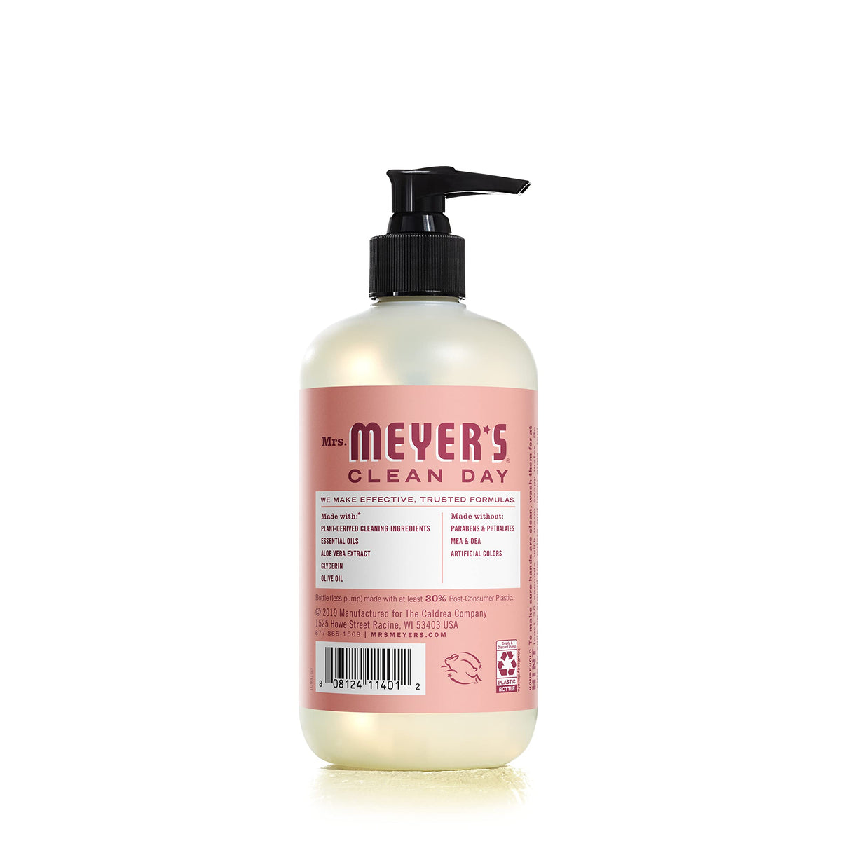 MRS. MEYER'S CLEAN DAY Hand Soap, Made with Essential Oils, Biodegradable Formula, Rose, 12.5 fl. oz