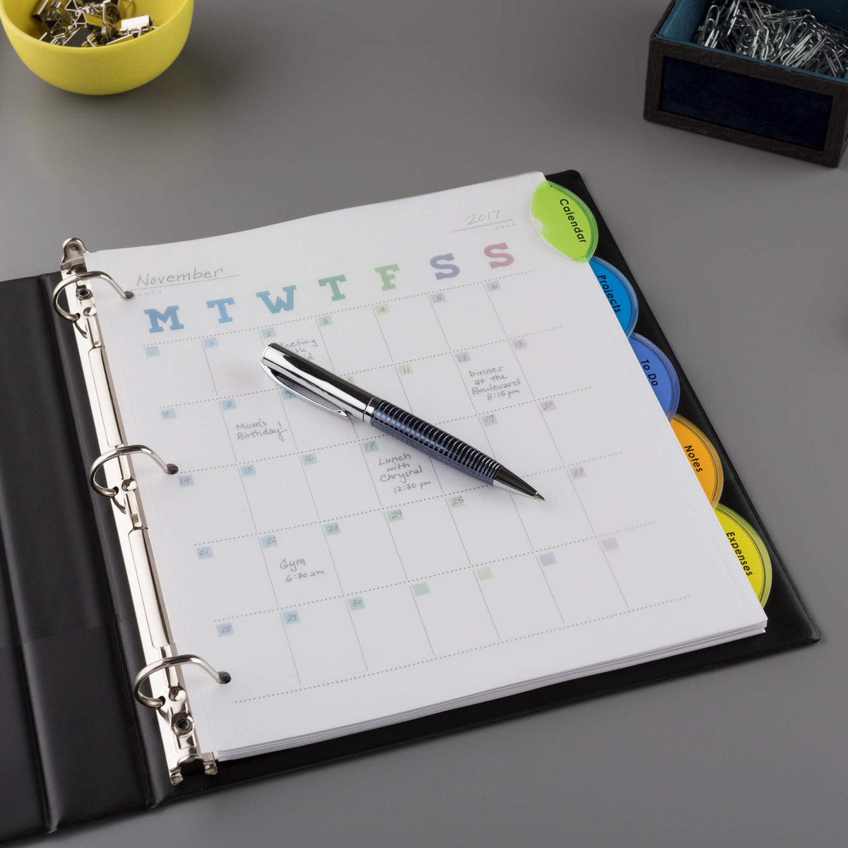 Avery Insertable Style Edge Plastic Dividers for 3 Ring Binders, 5-Tab Set, Multicolor, 1 Set (11200)