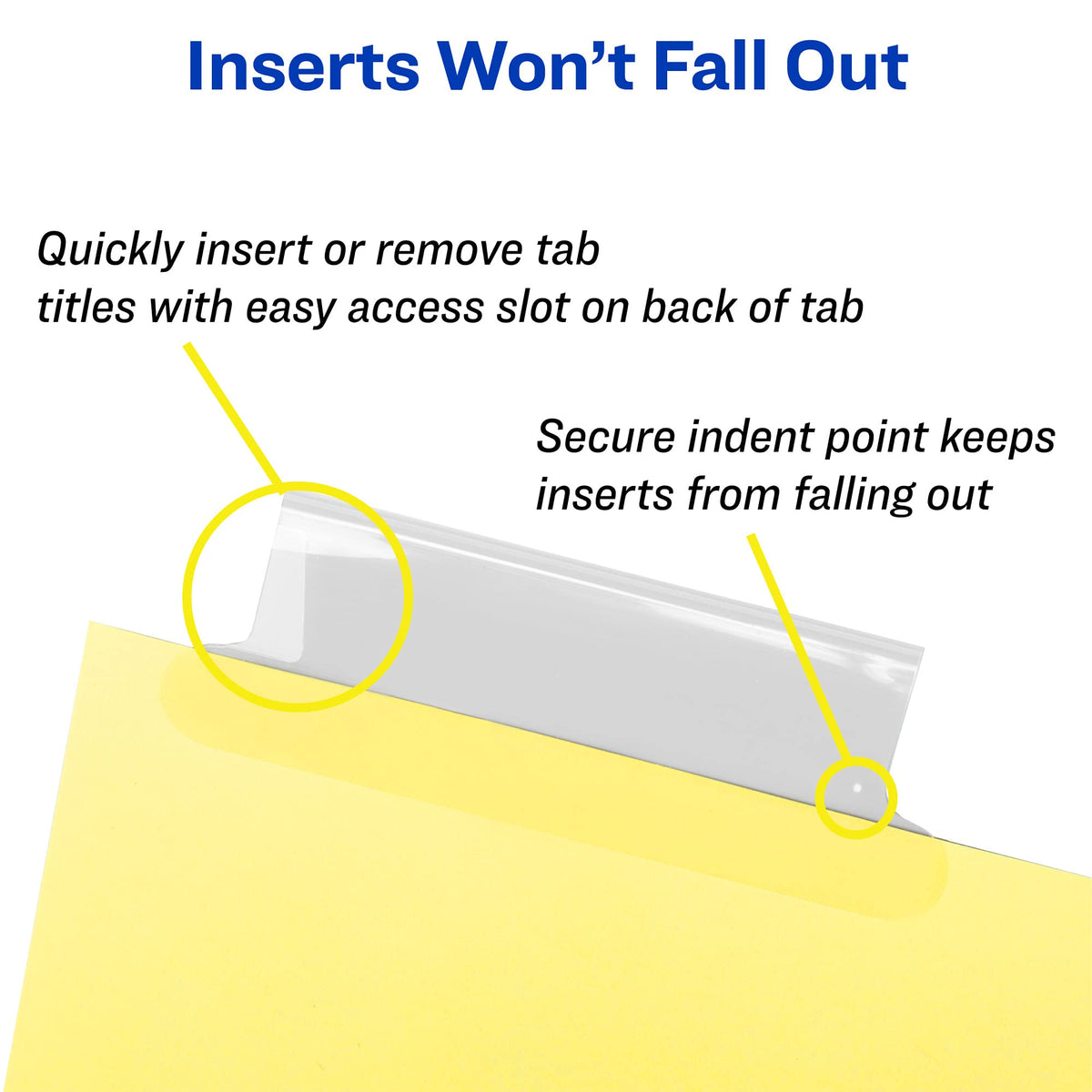 Avery 8-Tab Binder Dividers, Insertable Clear Big Tabs, 1 Set (11112)