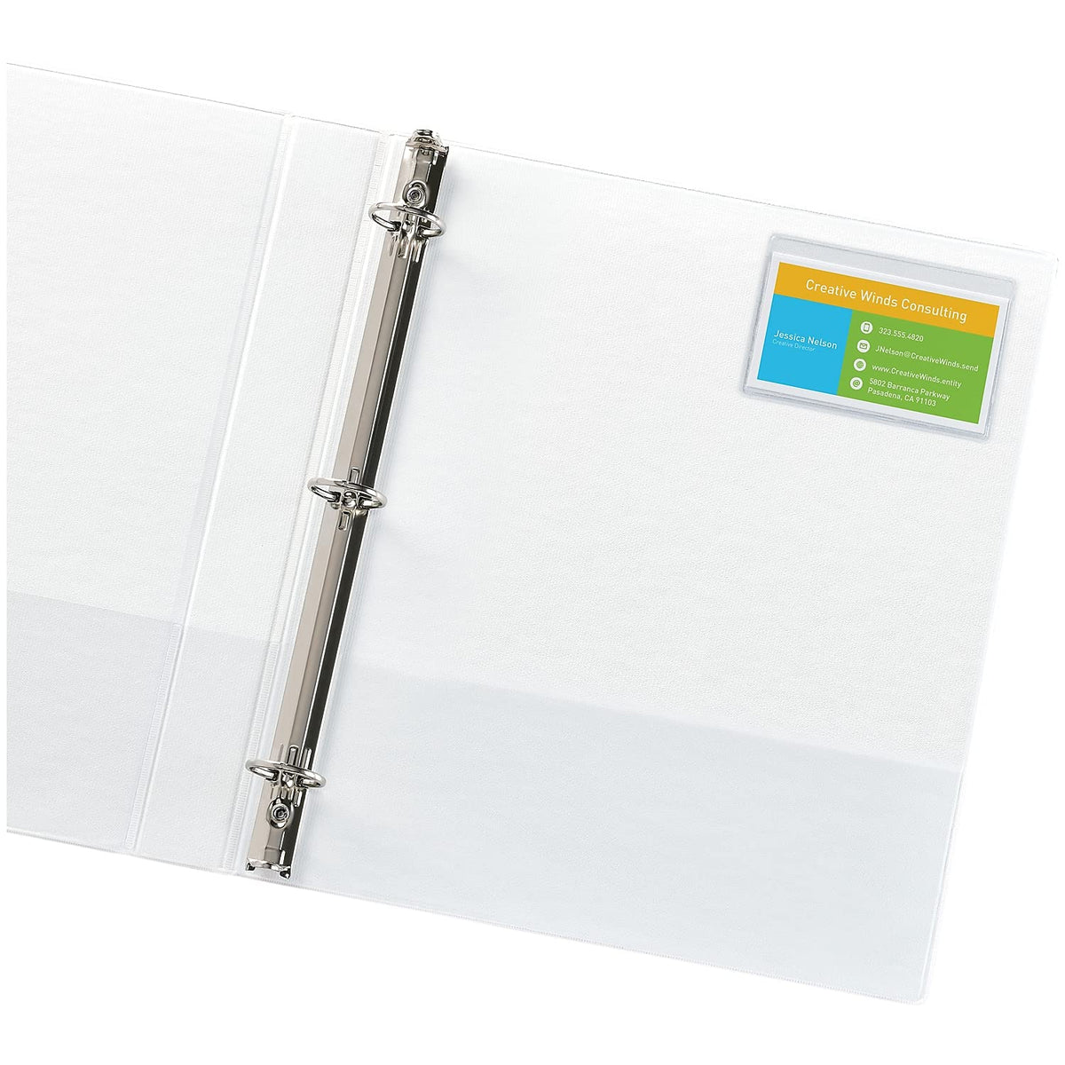 Avery 73720 Self-Adhesive Business Card Holders, Top Load, 3-1/2 x 2, Clear, 10/Pack