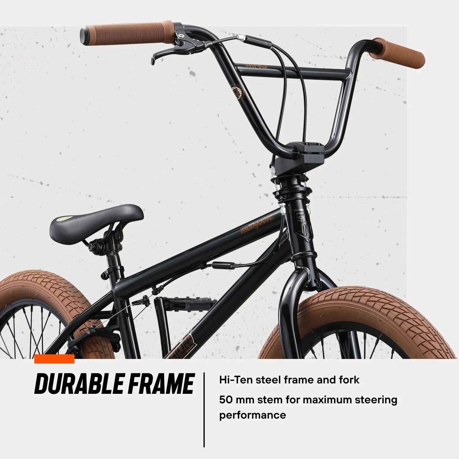 Mongoose Legion L20 Kids Freestyle BMX Bike, Intermediate Rider, Boys and Girls Bikes, 20-Inch Wheels with 4 Axle Pegs, Hi-Ten Steel Frame, Micro Drive 25x9T BMX Gearing, Black