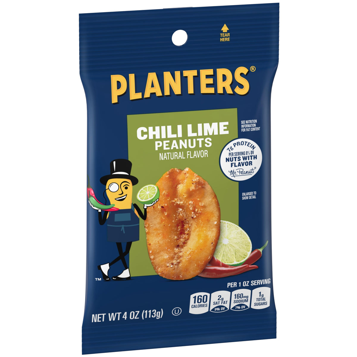 Planters Chili Lime Peanuts (12 ct Pack, 4 oz Packs)