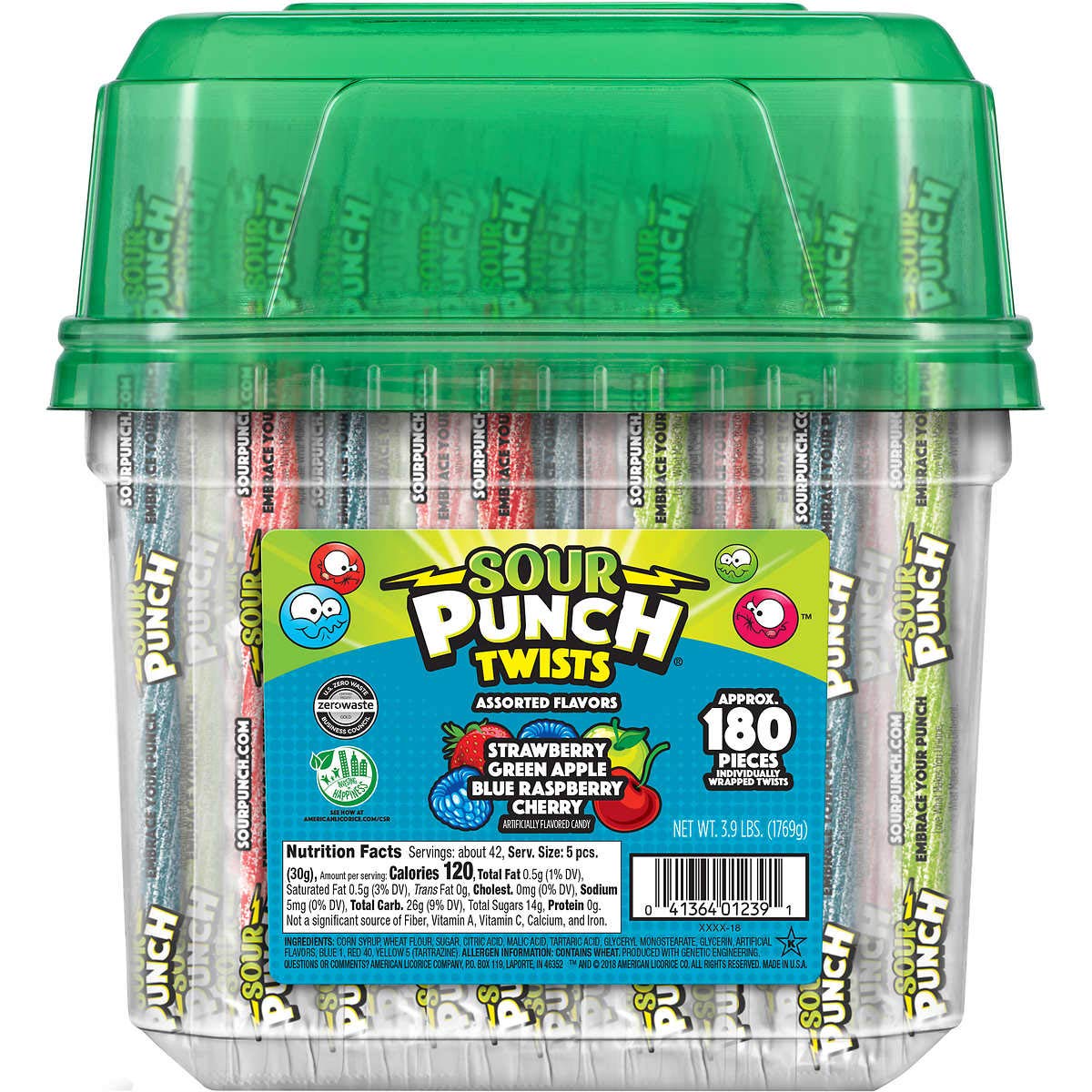 Bulk Pack Candy (Sour Punch Twists, 180-pack)