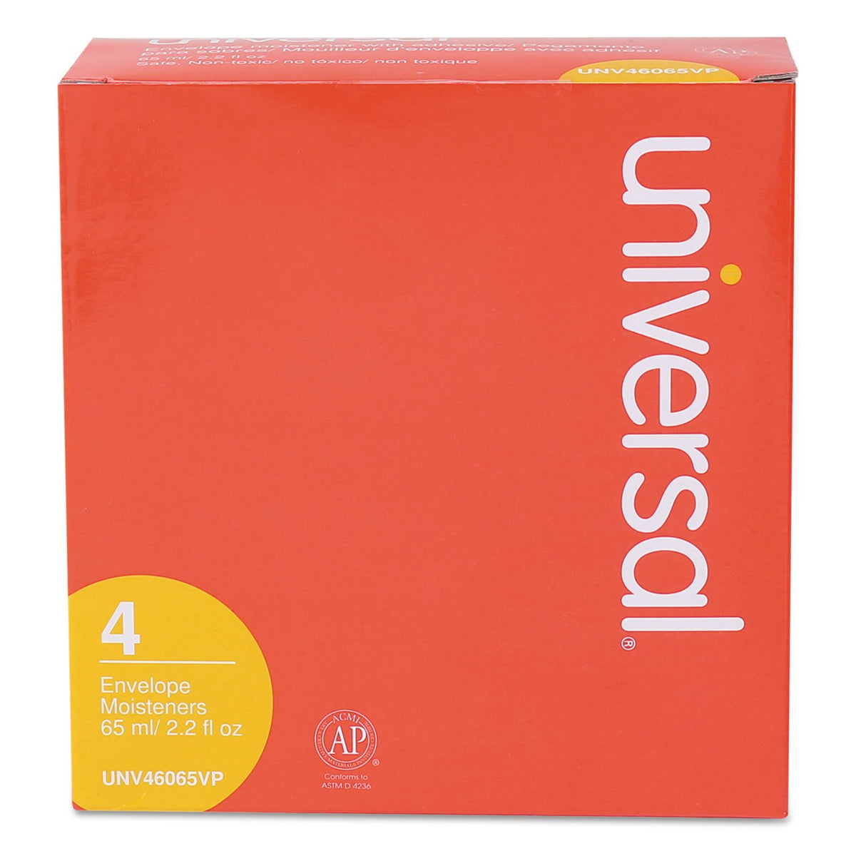 Universal UNV46065VP 2.2 oz. Envelope Moistener with Adhesive Bottle - Clear (4/Pack)
