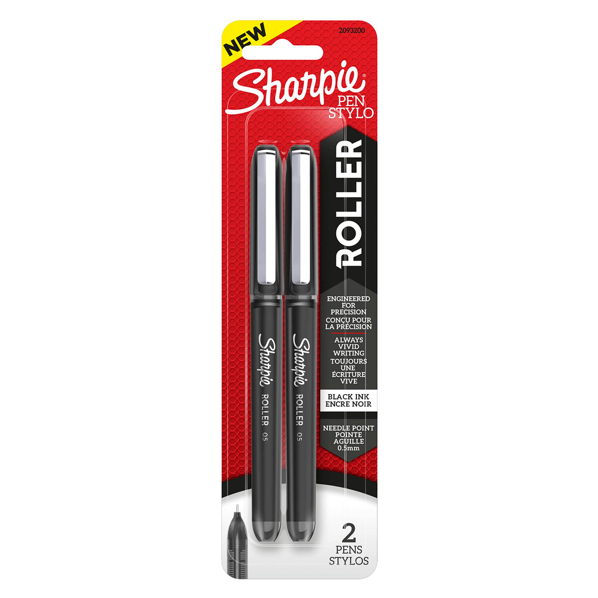 Newell Brands SHARPIE Rollerball Pen Retractable 2pk Black