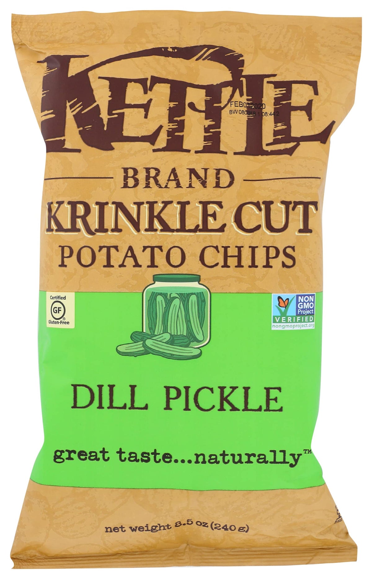 Kettle Foods Chip Krinkle Cut Dll Pickle, 8.5 oz