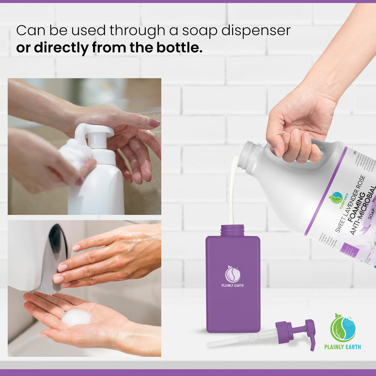 AntiMicrobial Hand Soap - Antibacterial Hand Soap Moisturizing - Liquid Hand Soap Refill Antibacterial - Moisturizing Hand Soap Antibacterial - Gentle Foaming Hand Soap - Sweet Lavender Rose, 64 oz