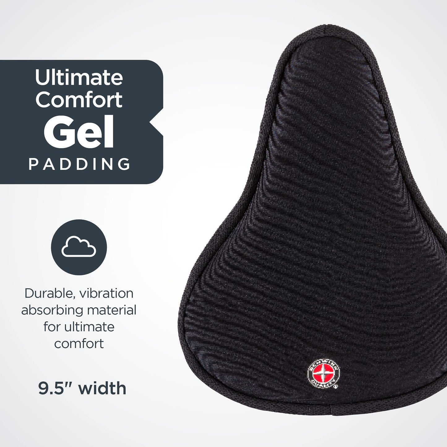 Schwinn Comfort Bike Cruiser Seat Cover, High-Tech Gel Padding Gel Seat Cushion, Fits Most Seats for Standard or Stationary Bikes