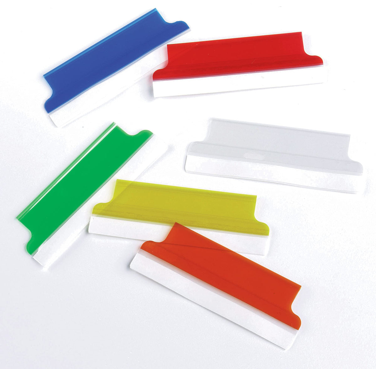 Avery Insertable Self-Adhesive Tabs with Printable Inserts, 2", Permanent Adhesive, Assorted (Blue, Clear, Green, Red and Yellow), Pack of 25 Index Tabs (16239)