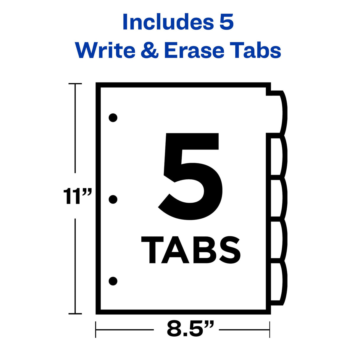 Avery Big Tab Write & Erase Durable Plastic Dividers for 3 Ring Binders, 5-Tab Set, Pastel Multicolor, 1 Set (16170)