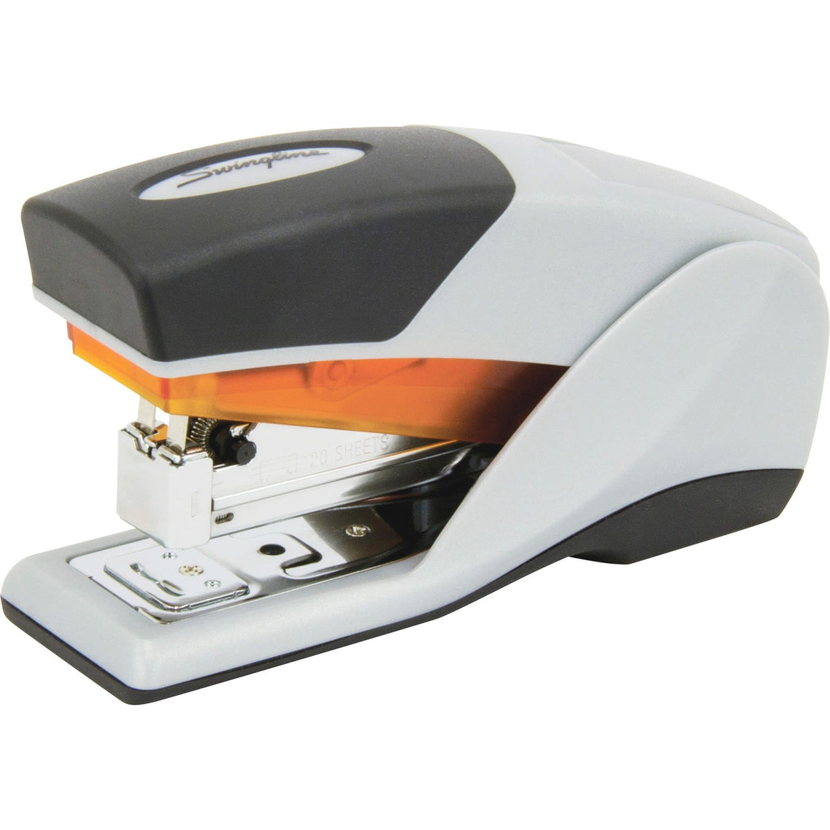 Swingline Stapler, Desktop Stapler, Compact Size, 25 Sheet Capacity, Optima 25 Reduced Effort, Orange/Gray (66412)