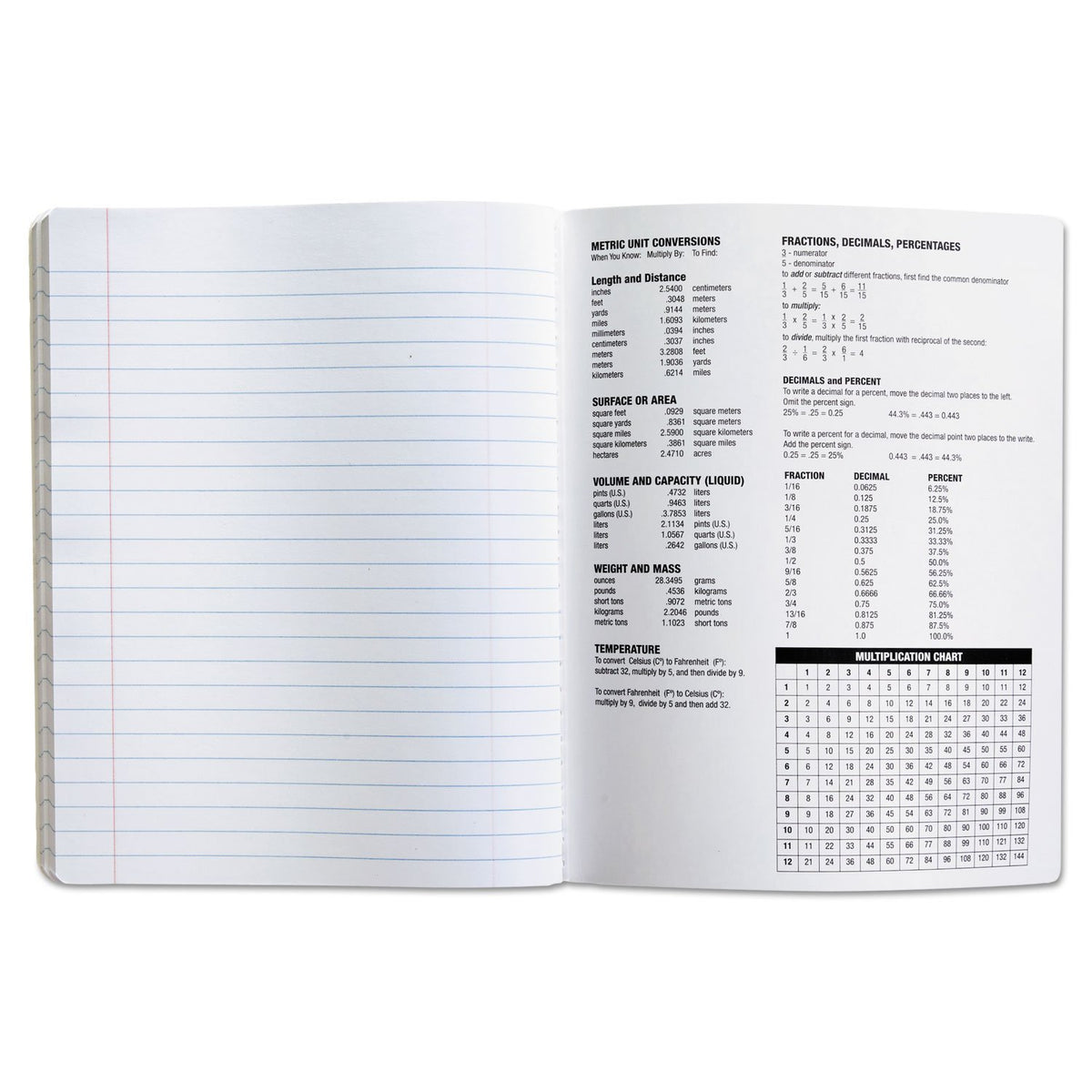 Universal 20930 Composition Book, Wide Rule, 9 3/4 x 7 1/2, White, 100 Sheets