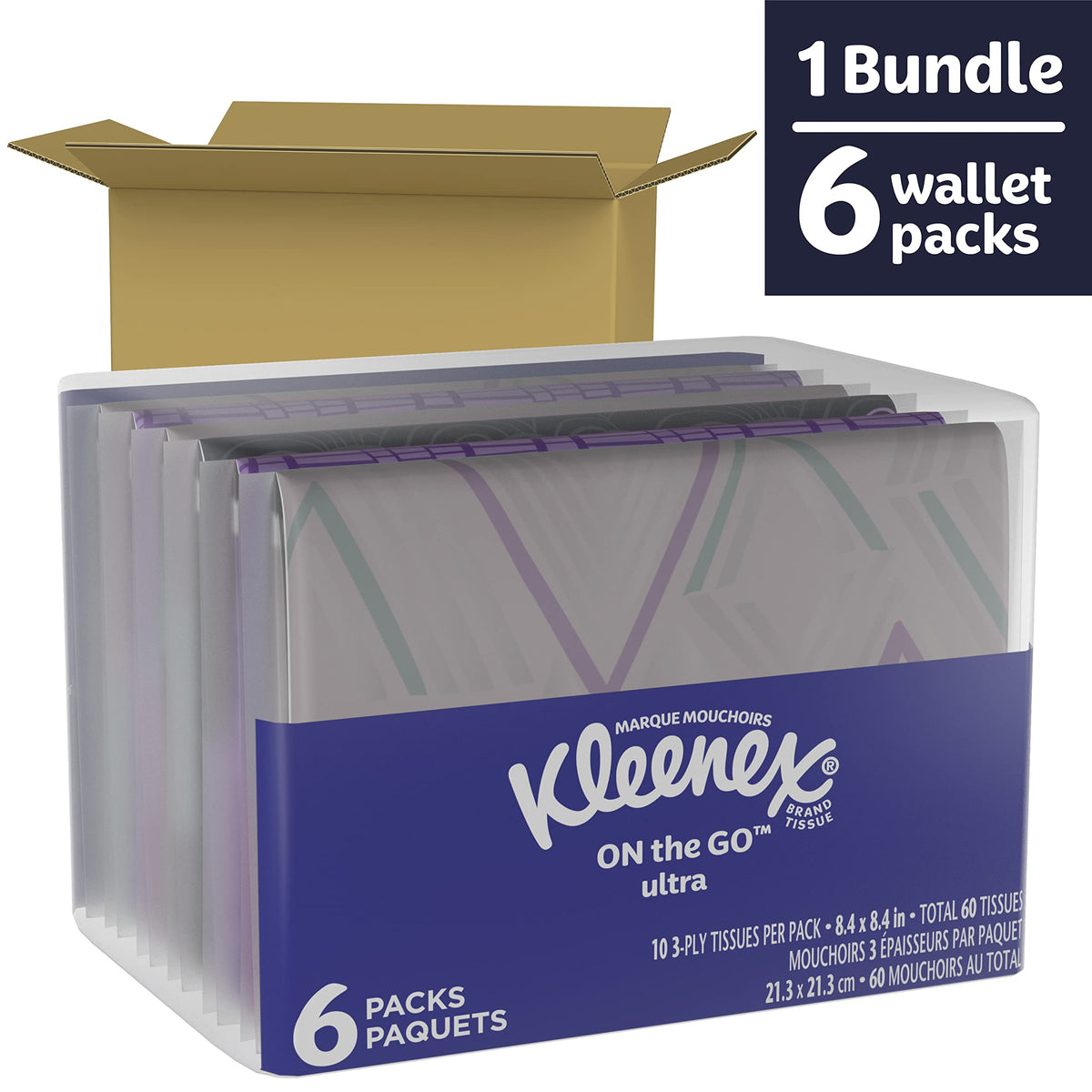 Kleenex Everyday Tissues Wallet - 6 10-count packs