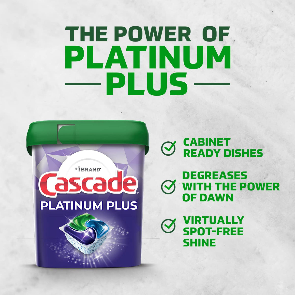 Cascade Platinum Plus Dishwasher Pods, Dishwasher Detergent, Dishwasher Soap, Dish Tabs, Dishwashing Tablets, Dish Detergent, Fresh, Actionpacs, 21 Count