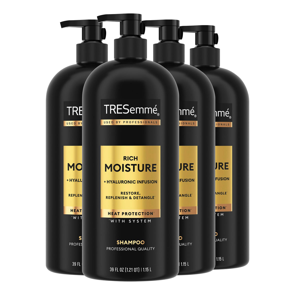 TRESemmé Rich Moisture Hydrating Shampoo with Pump 4 Count for Dry Hair Formulated With Pro Style Technology 39 Fl Oz