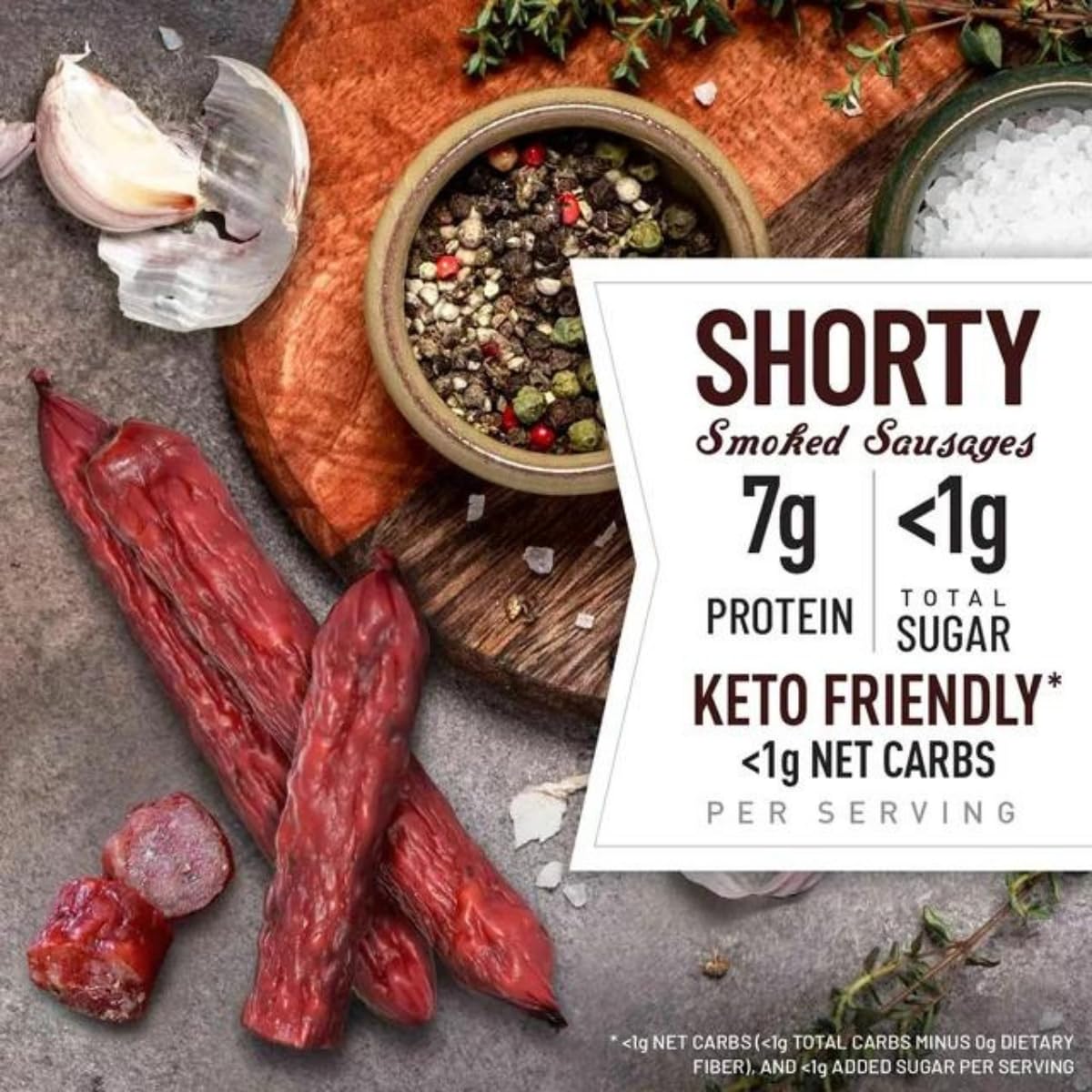 SUPREME BOX Duke's Original Shorty Smoked Sausage, Original, Gluten Free, Keto Friendly 5 Oz - Pack of 2 (10 oz in total)