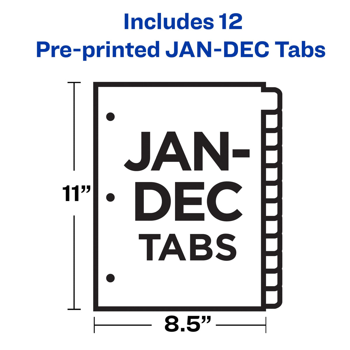 Avery Preprinted Dividers with JAN-DEC Tabs, 1 Set (11307)