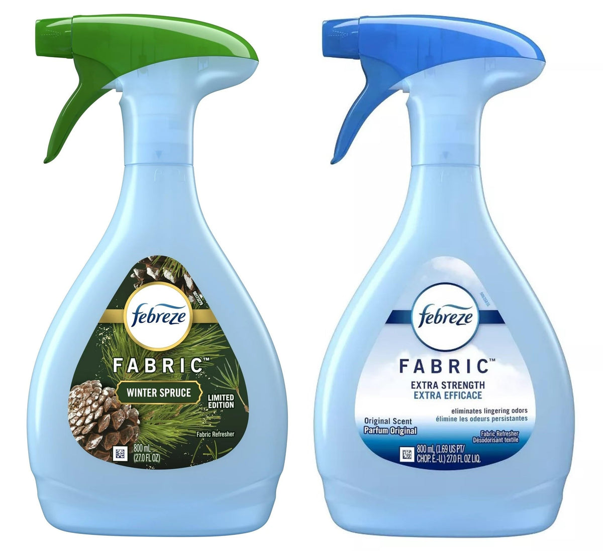 Febreze Odor Fighting Fabric Refresher, Winter Spruce & Extra Strength, 27 Fl Oz (Pack of 2)