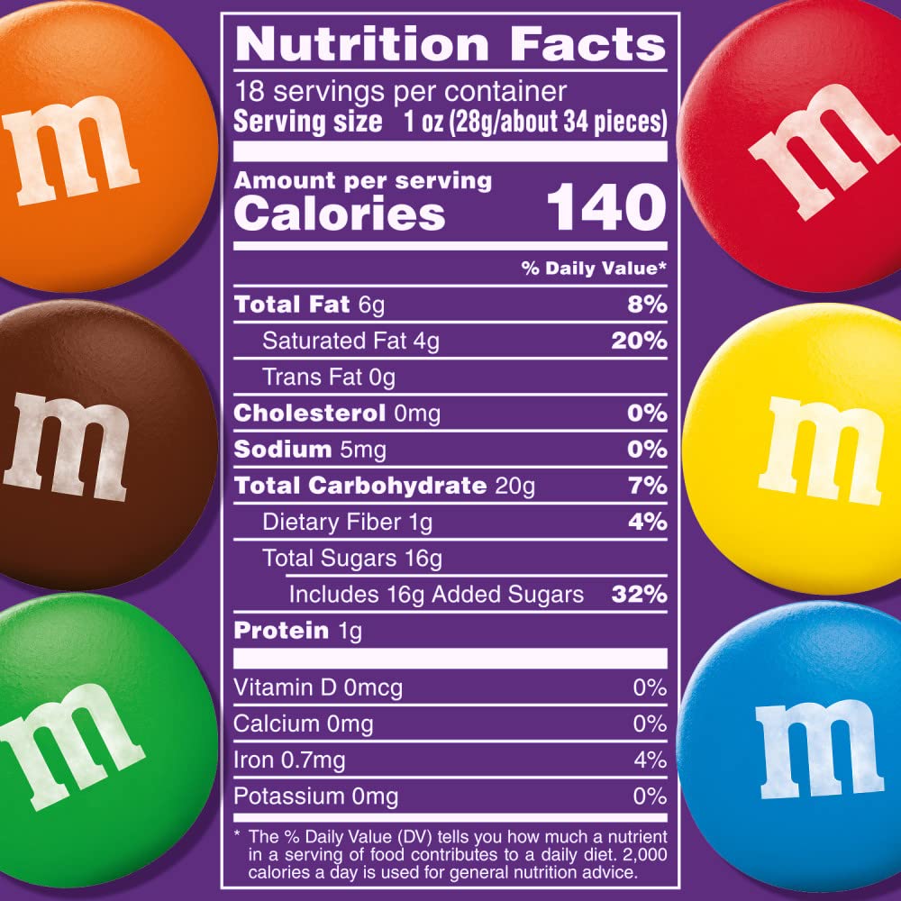 M&M'S Dark Chocolate Candy, Family Size Bulk Candy Chocolate, 18 oz Resealable Bulk Dark Bag