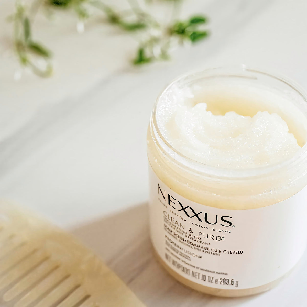 Nexxus Sulfate-Free Hair Scrub To Nourish & Clarify Exfoliating Scalp Scrub Silicone, Dye, & Paraben Free Hair Scrub 10 oz White