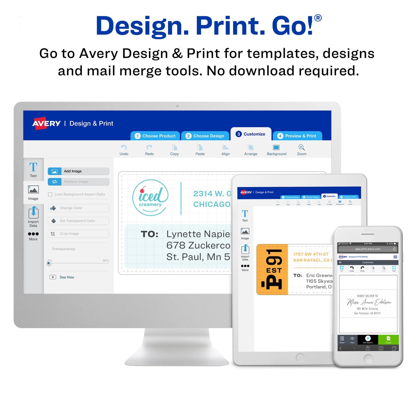 Avery Printable Shipping Labels, 4" x 6", White, 20 Blank Address Labels (05292)