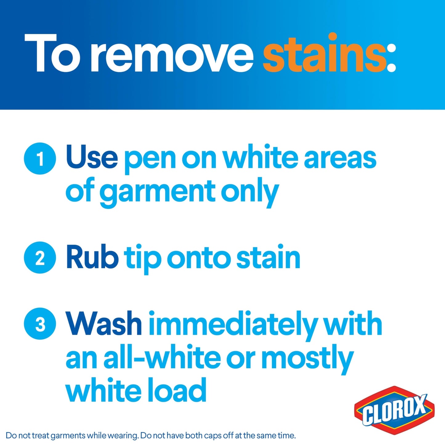 Clorox Bleach Pens, Zero Splash Stain Remover Pen, Spot Cleaner, 2 Ounces (Pack of 4)