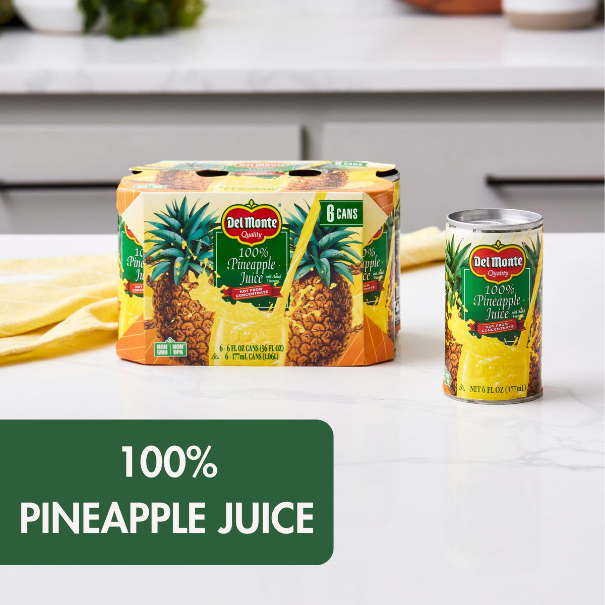 Del Monte 100% Pineapple Juice 24 cans, 6 fl oz.