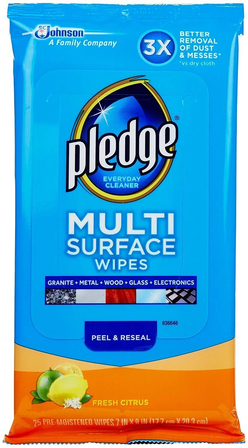 Pledge Multi Surface Everyday Wipes 25 ea (Pack of 6)
