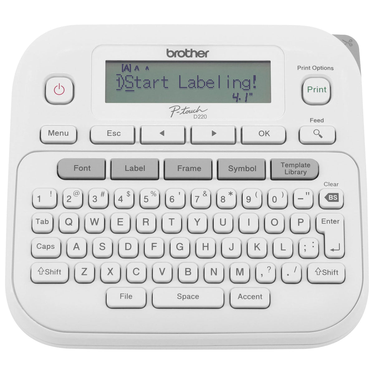 Brother P-Touch PTD220 Home/Office Everyday Label Maker | Prints TZe Label Tapes up to ~1/2 inch White