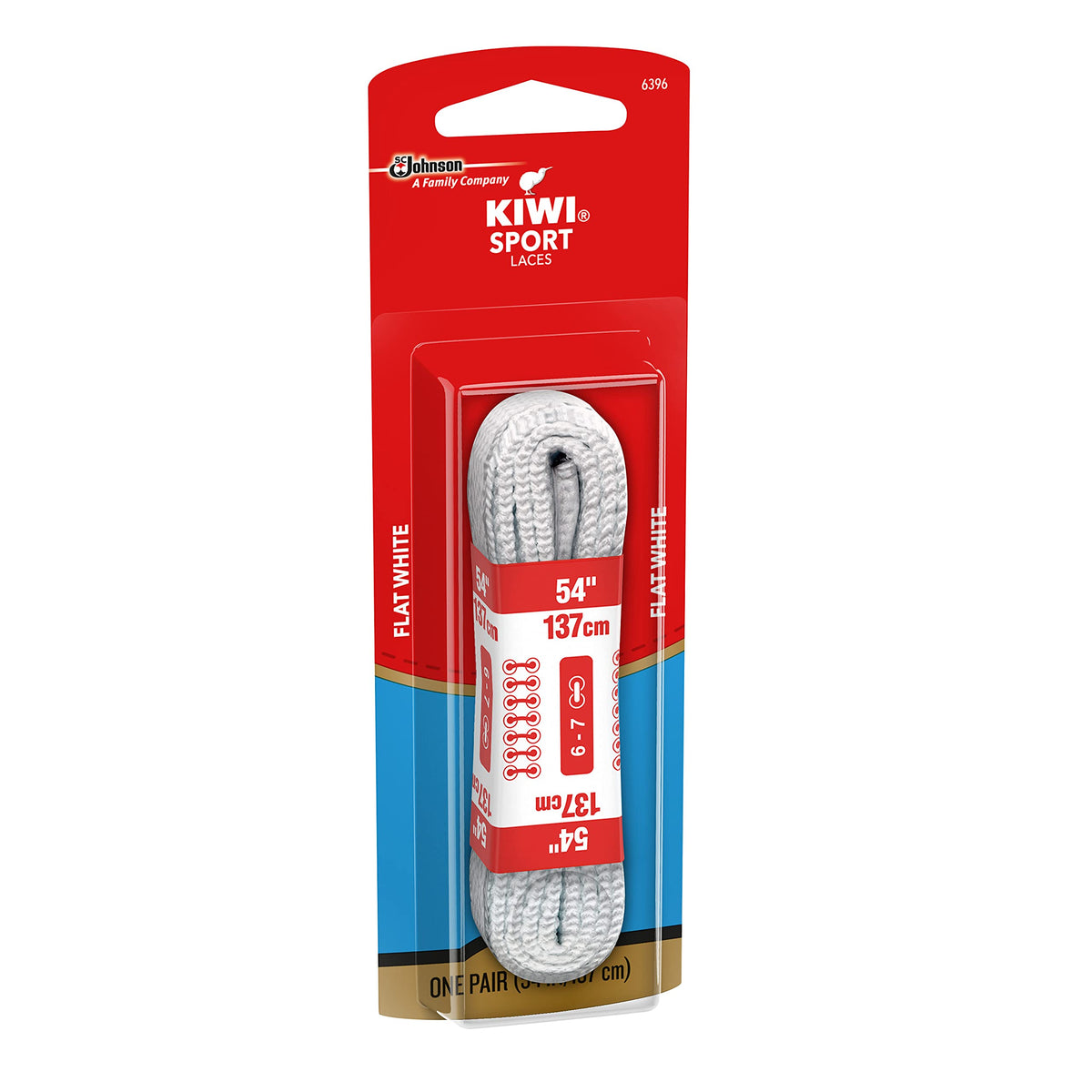 Kiwi Shoe Laces, 54 in, Athletic White, 1 Ct