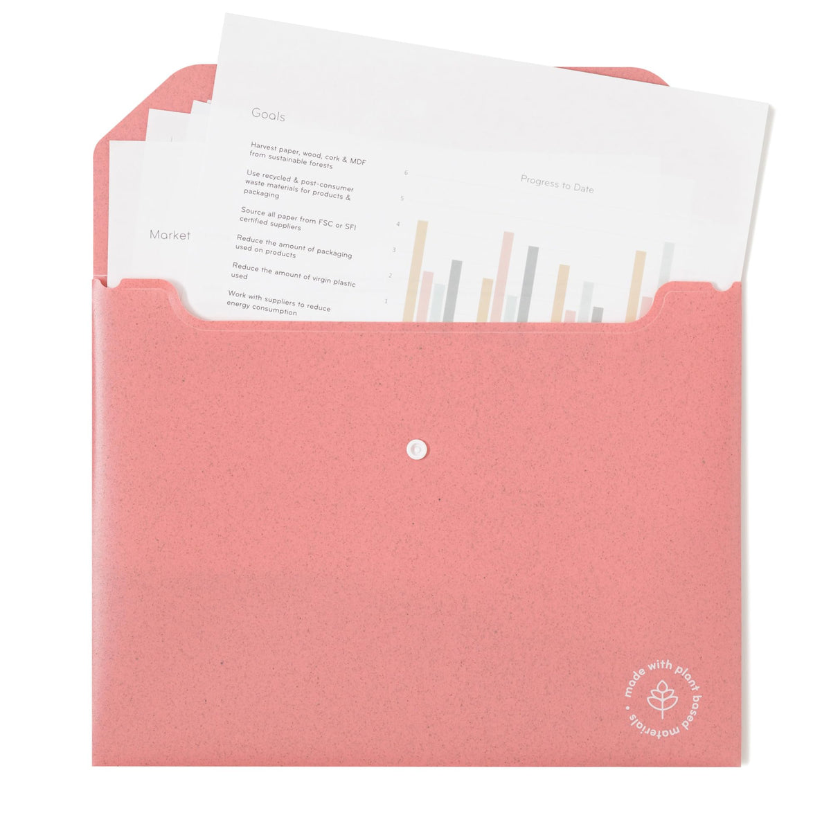 U Brands U-Eco Poly Document Holders, Set of 10, Assorted Brights, Single Pocket, Letter Size (6601U01-12)