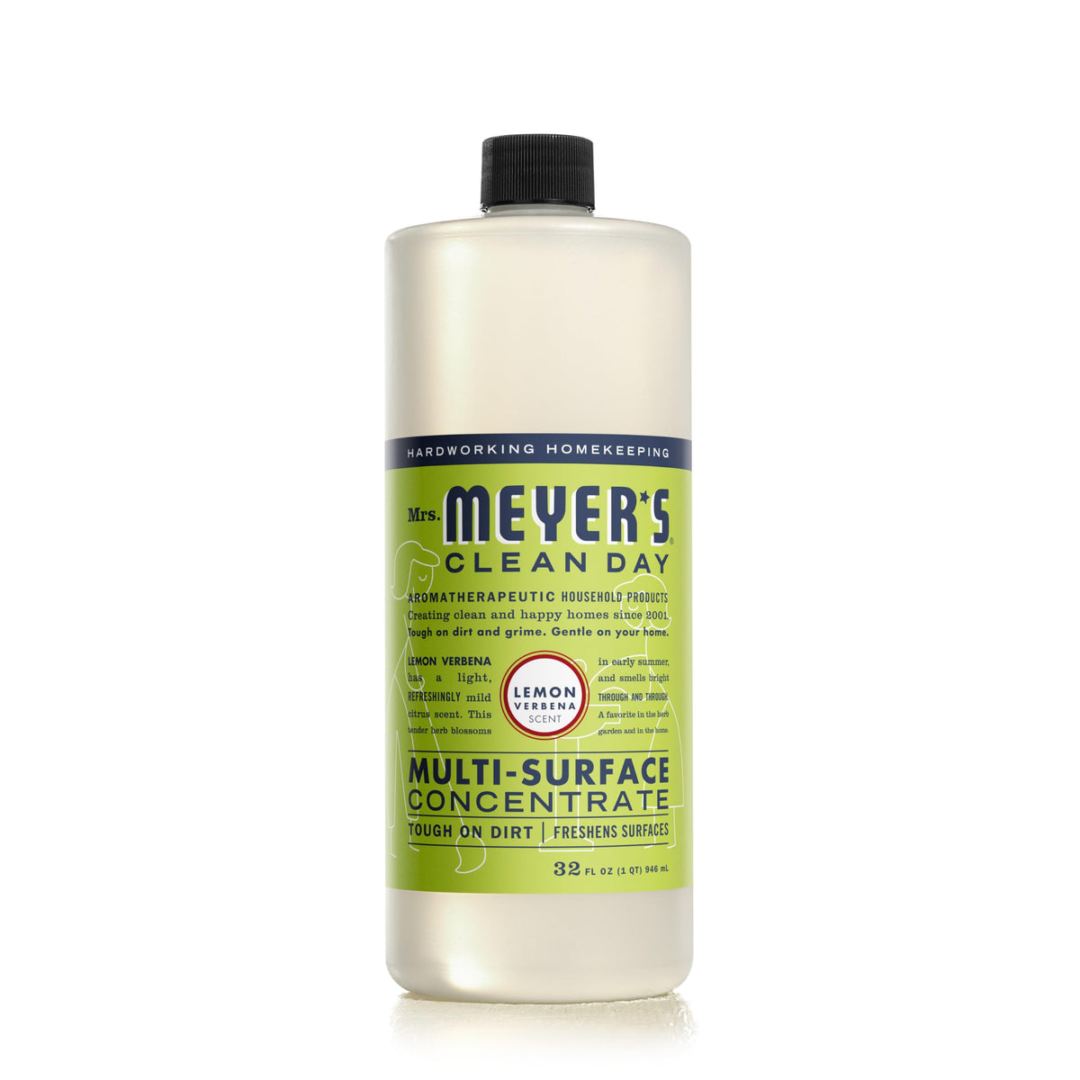 MRS. MEYER'S CLEAN DAY Multi-Surface Cleaner Concentrate, Use to Clean Floors, Tile, Counters, Lemon Verbena, 32 fl. oz