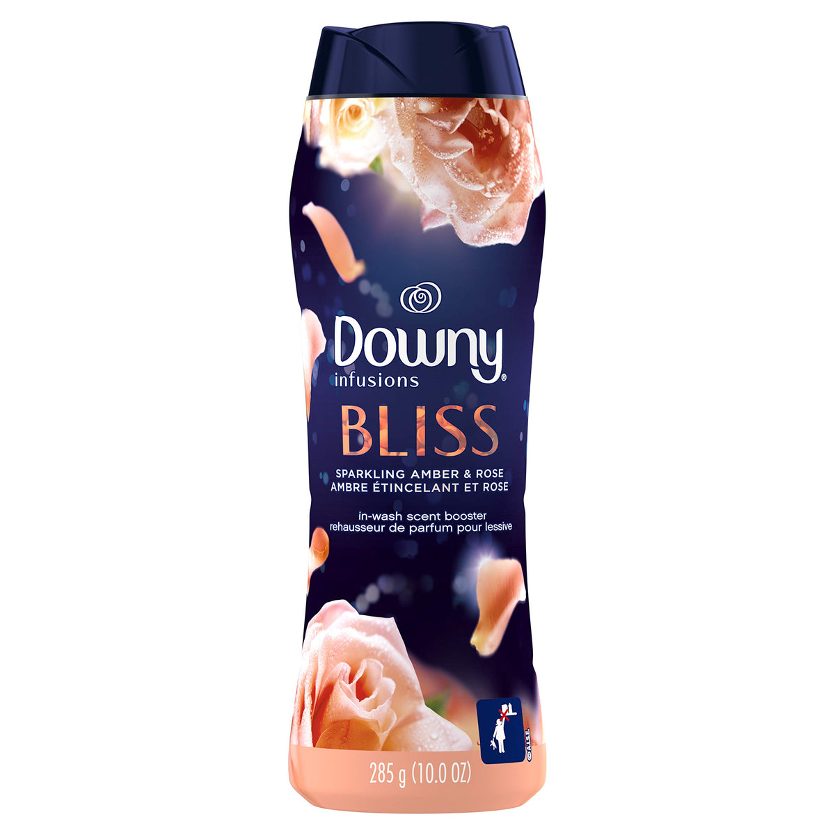 Downy Infusions Laundry Scent Booster Beads for Washer, Bliss, Sparkling Amber & Rose, 10 oz (Pack of 4)