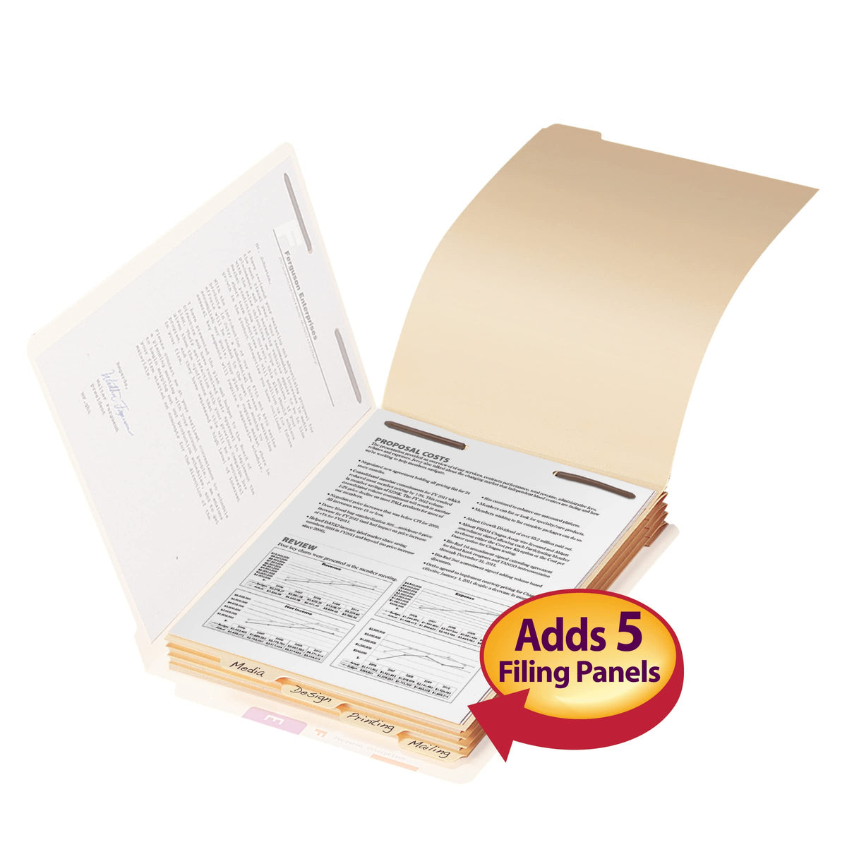 Smead Stackable Folder Divider with Fastener, Bottom 1/5-Cut Tab, Letter Size, Manila, 50 per Box (35600)