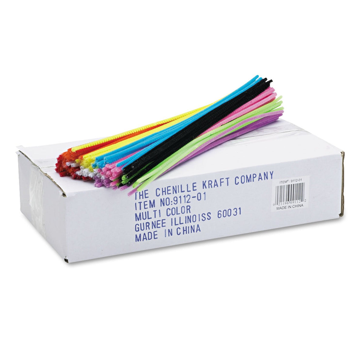 Creativity Street Chenille Kraft 911201 Regular Stems, 12-Inch x 4mm, Metal Wire, Polyester, Assorted, 1000/Box