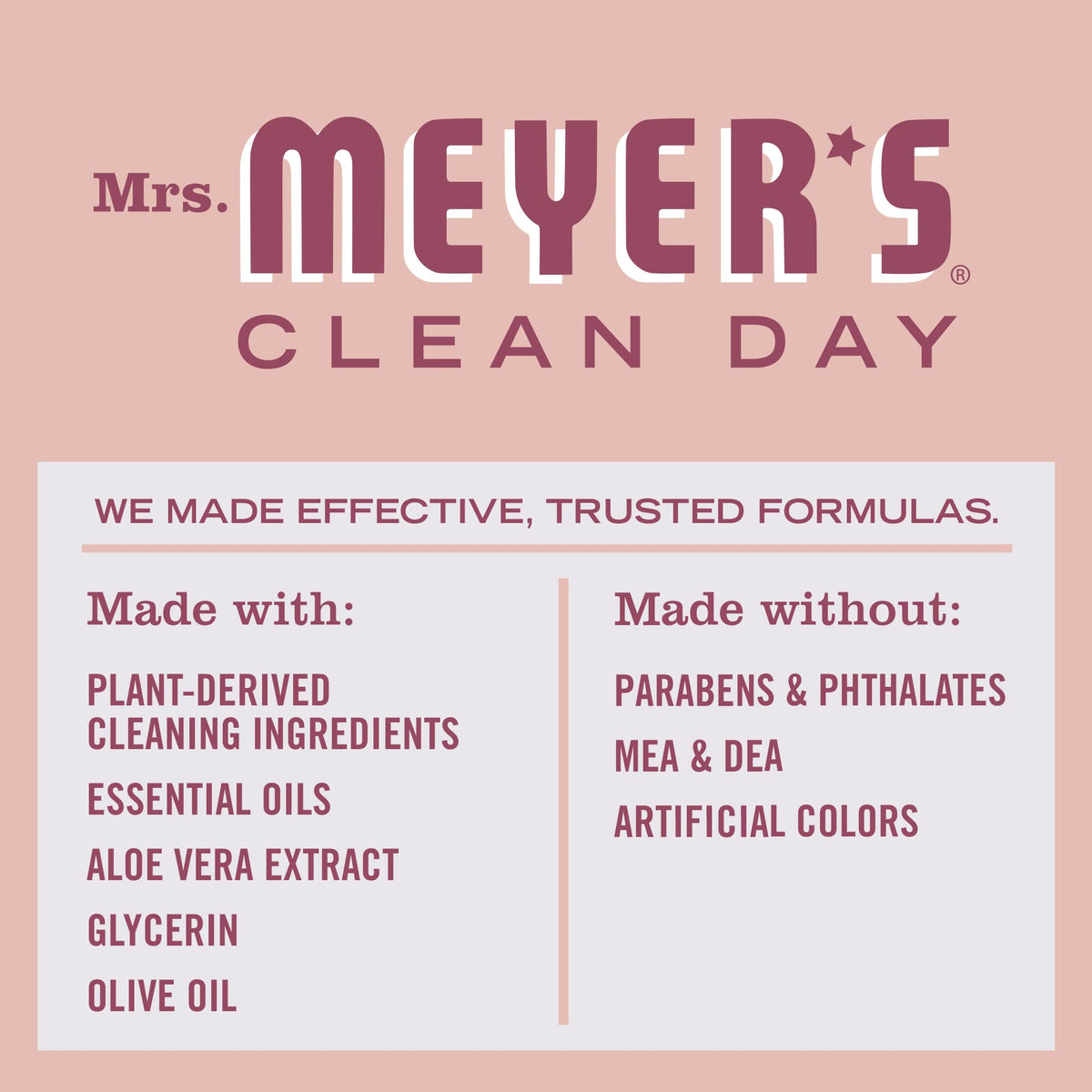 MRS. MEYER'S CLEAN DAY Hand Soap, Made with Essential Oils, Biodegradable Formula, Rose, 12.5 fl. oz