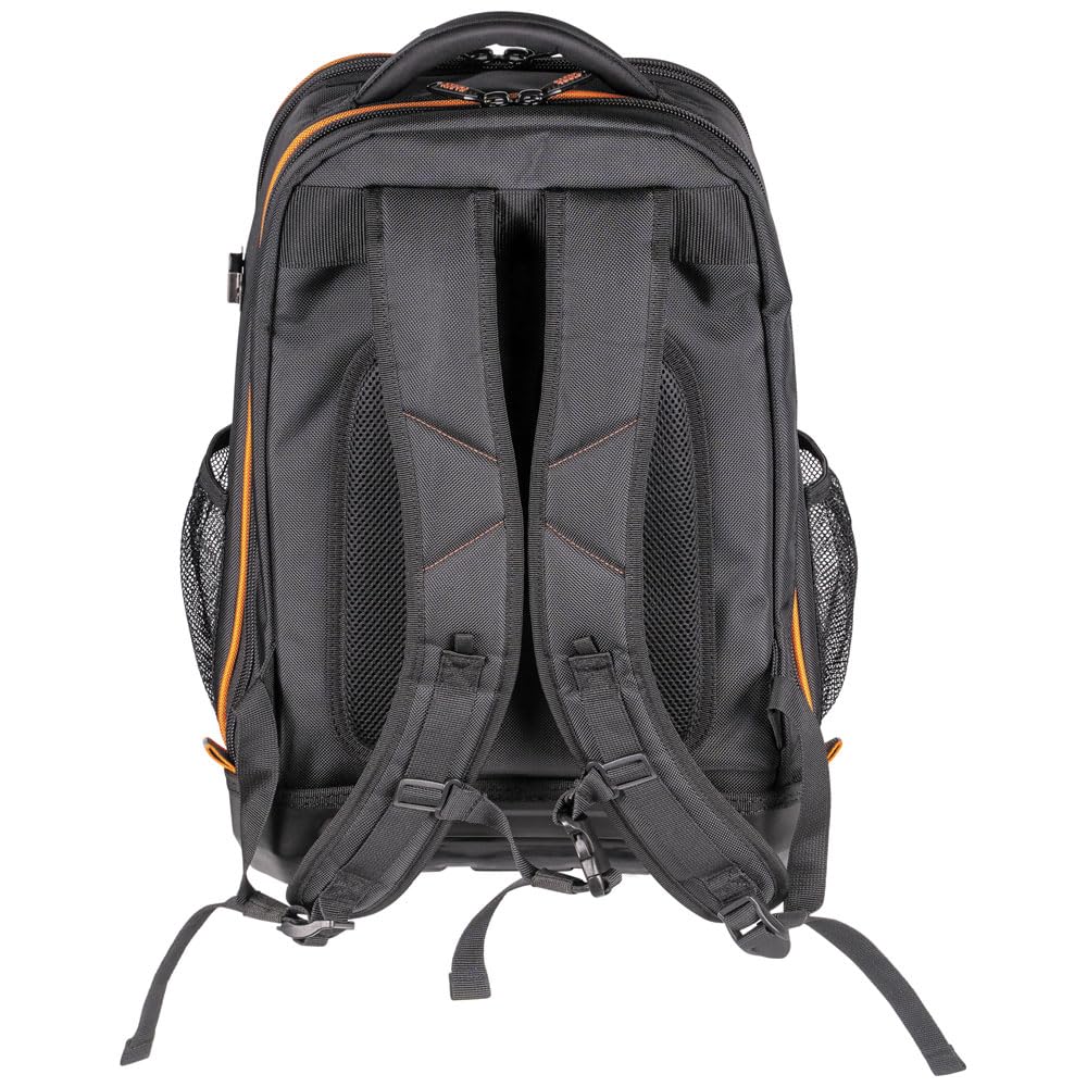 Klein Tools 62805BPTECH 28-Pocket Laptop Backpack Tool Bag, Tradesman Pro Extra-Large Tech Tool Backpack with Molded Bottom, Charging Port