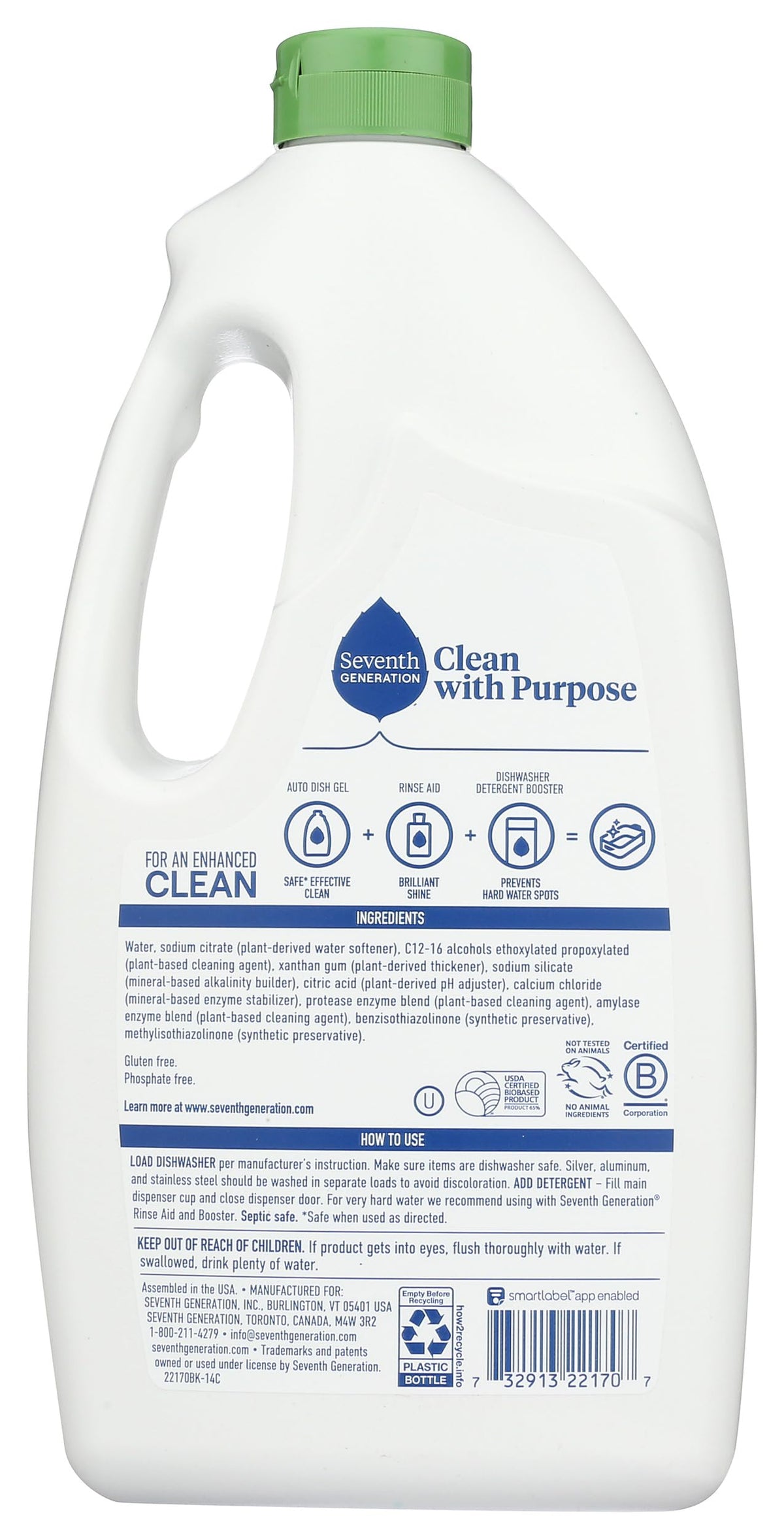 Seventh Generation Free and Clear Dishwasher Detergent Gel 42 Fluid ounce