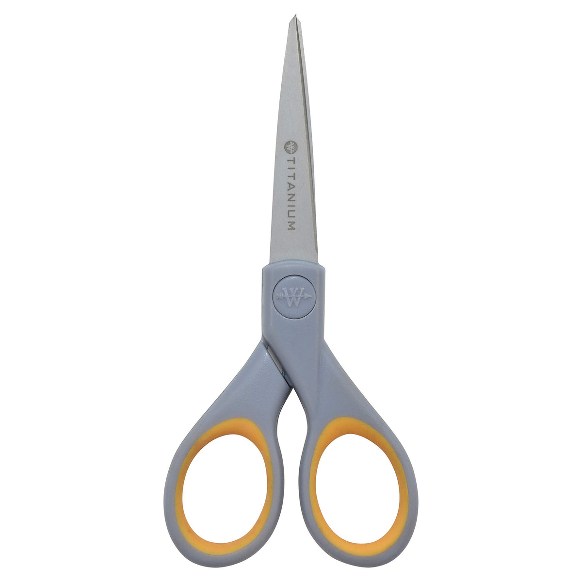 Westcott ‎13824 7” & 5” Pointed Titanium-Bonded Crafting Scissors with Soft Handles, Gray/Yellow (2 Pack)