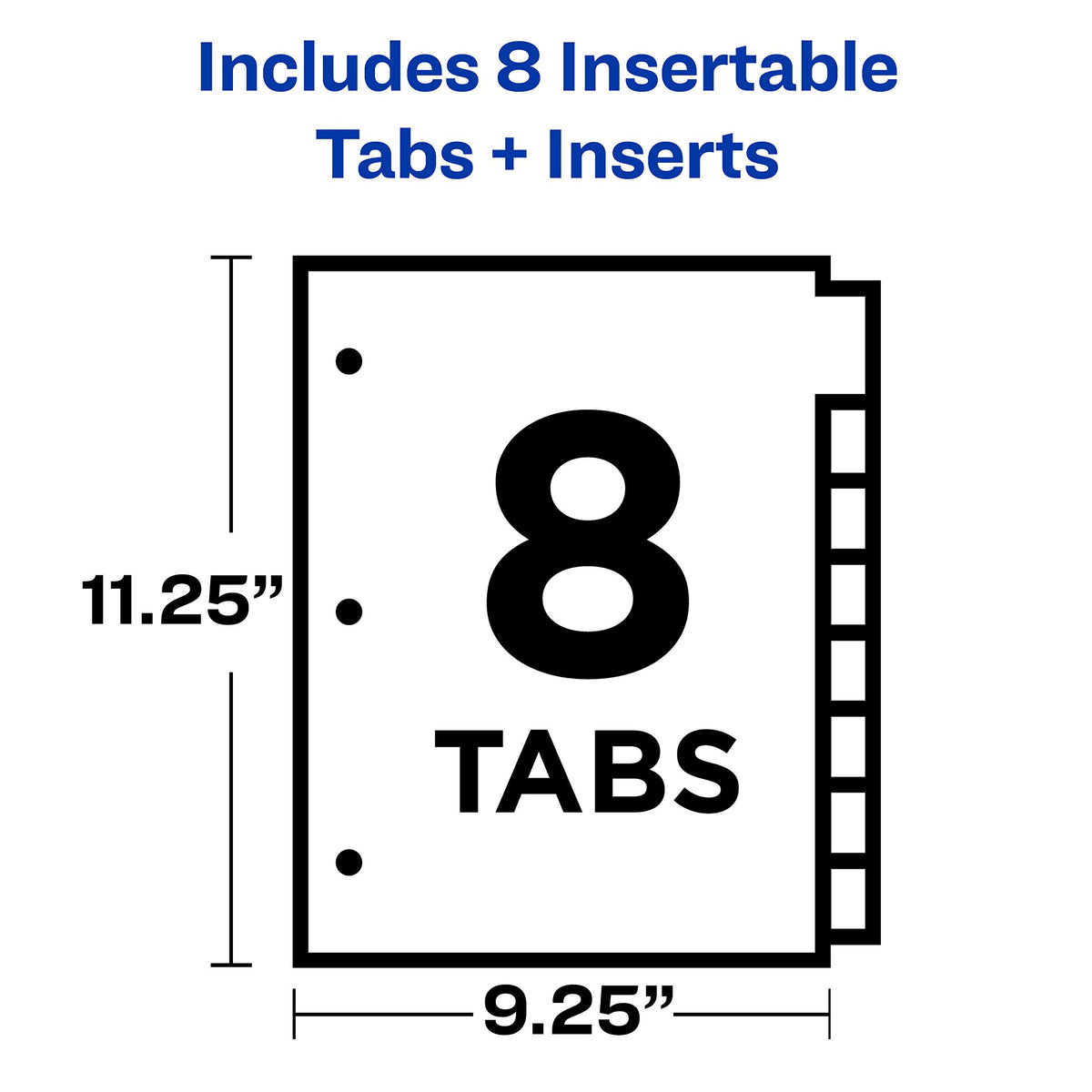 Avery Big Tab Insertable Extra Wide Dividers, 8 Multicolor Tabs, 1 Set (11222)