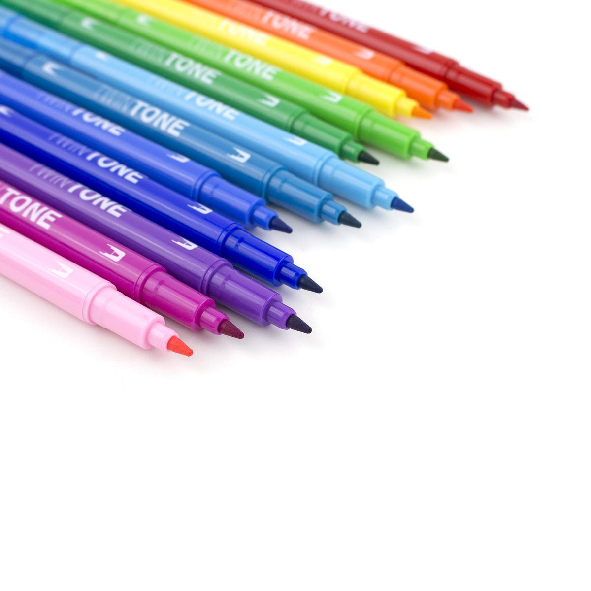 Tombow 61526 TwinTone Marker Set, Rainbow, 12-Pack. Double-Sided Markers Perfect for Planners, Journals, Doodling, and More!