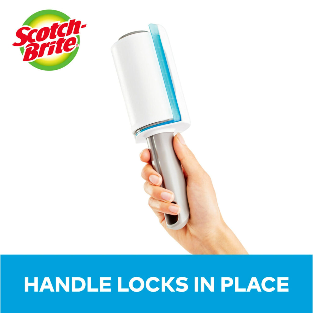 Scotch-Brite Pop & Lock Retractable Lint Roller, 60 Sheets