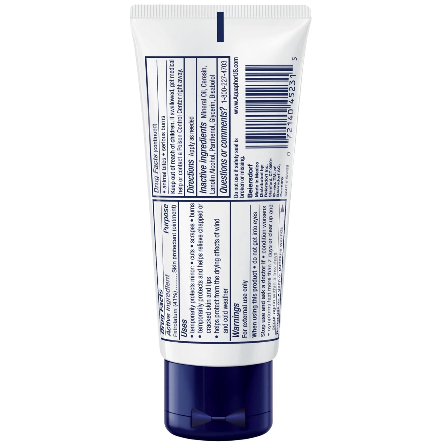 Aquaphor Healing Ointment - Pack of 6, Protectant for Dry Cracked Skin, Dry Hands, Travel Size - 1.75 oz. Tube