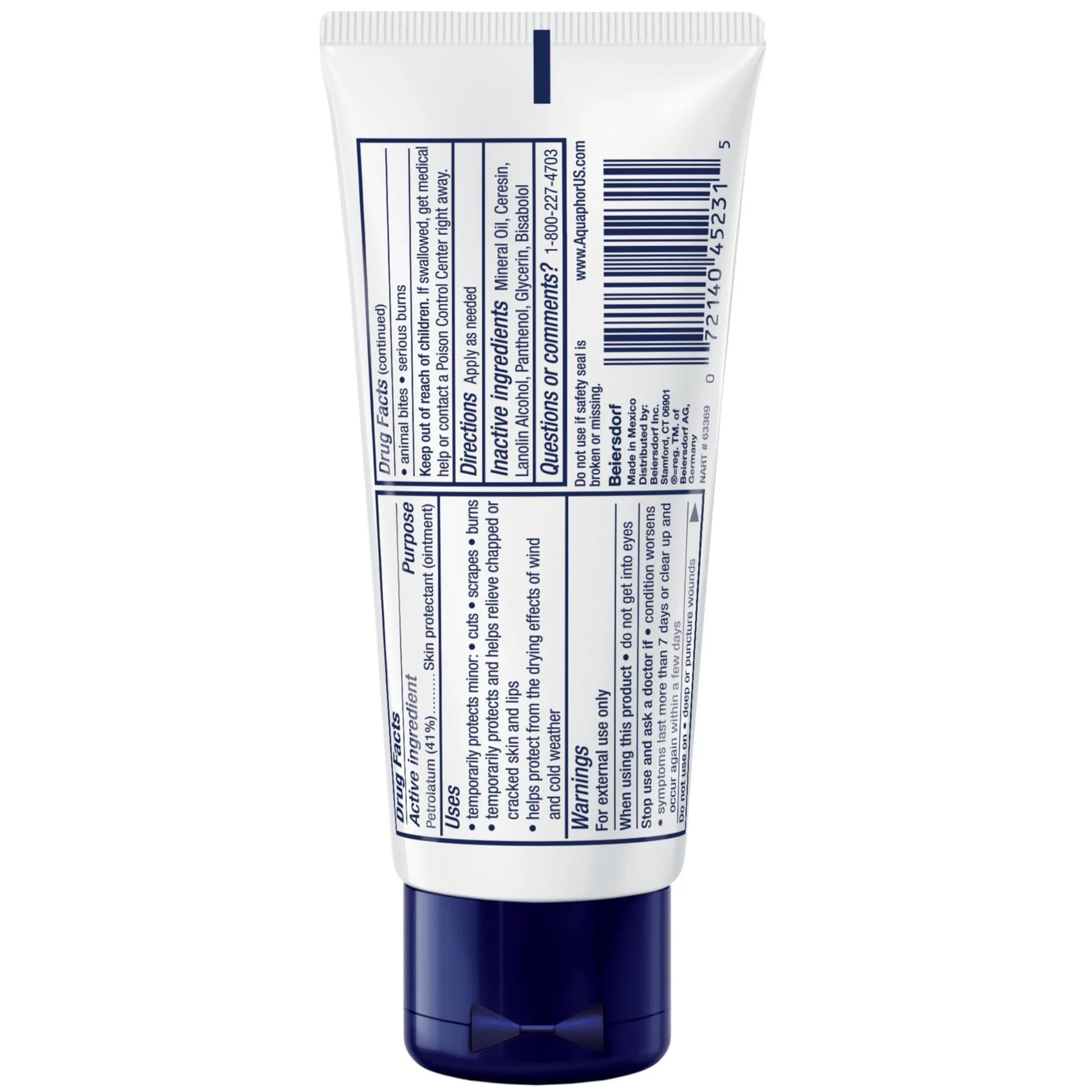 Aquaphor Healing Ointment - Pack of 6, Protectant for Dry Cracked Skin, Dry Hands, Travel Size - 1.75 oz. Tube