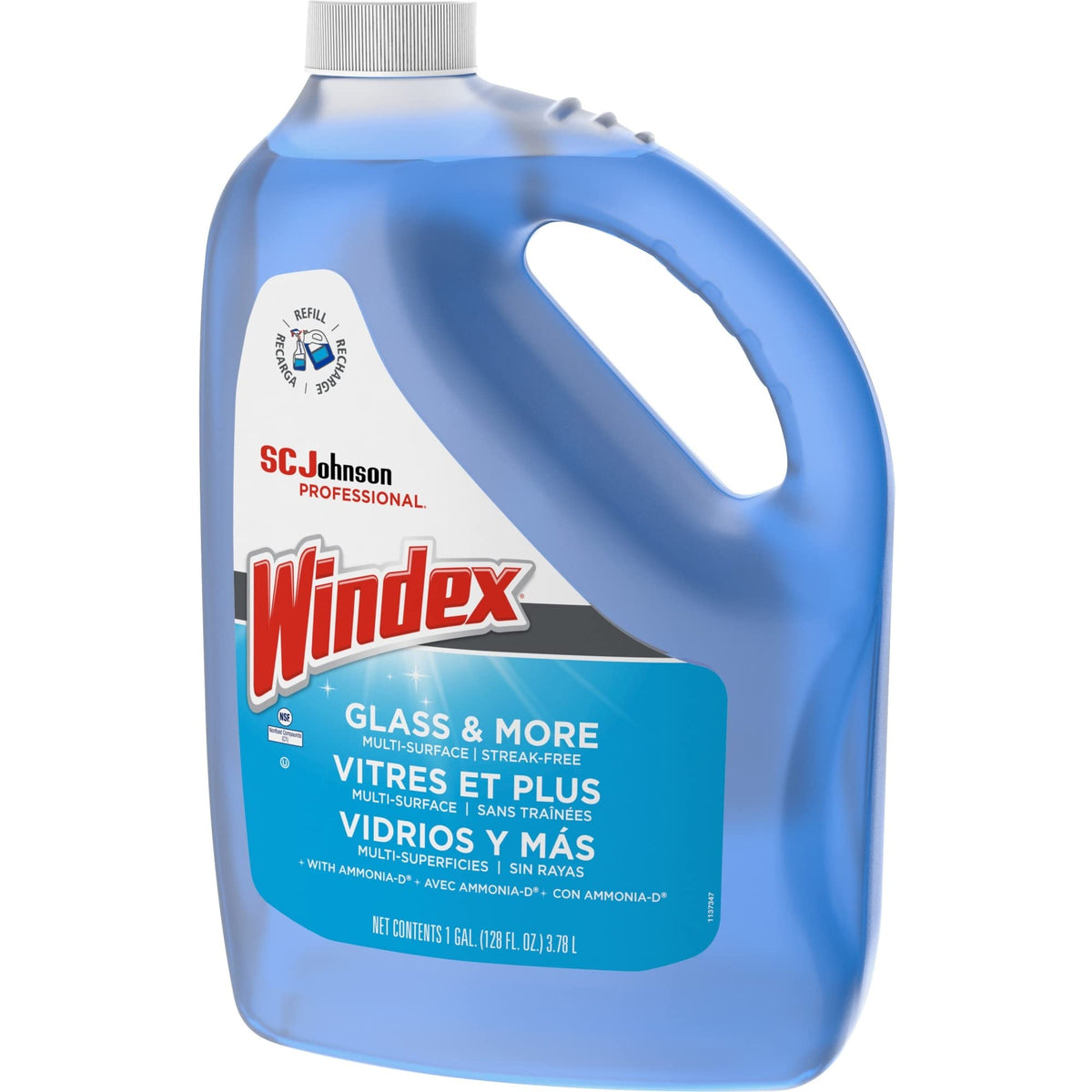 Windex Glass Cleaner Refill, 1 Gallon, 4/CT, Sold as 1 carton